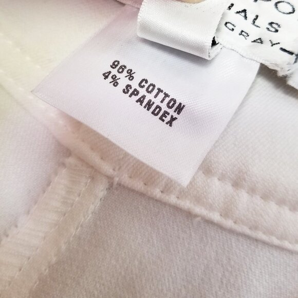 Vintage St. John Sport Essentials Marie Gray White Jeans 12 Cotton Spandex Wide - Picture 13 of 16